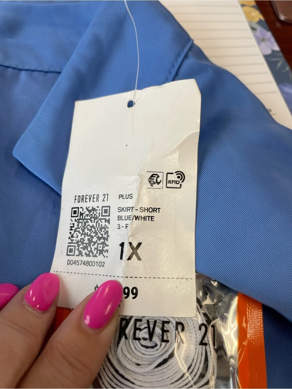 FOREVER21 _ FUBU collab Skirt NEW WITH TAGS SZ 1X - BLUE -  FULL ZIP